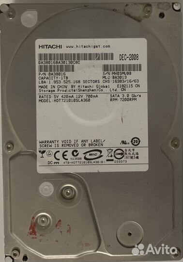 Жесткий диск 1 тб hitachi