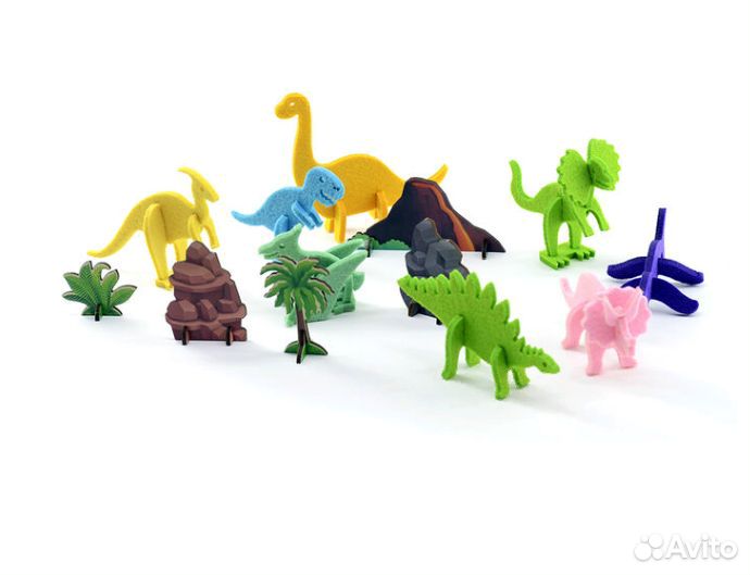 Конструктор из фетра и дерева Эра динозавров FG000