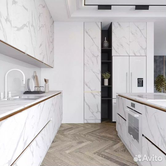 Кухня под потолок стильная