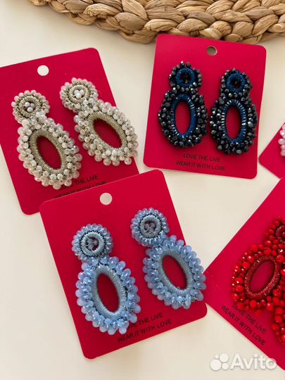Серьги чешский бисер