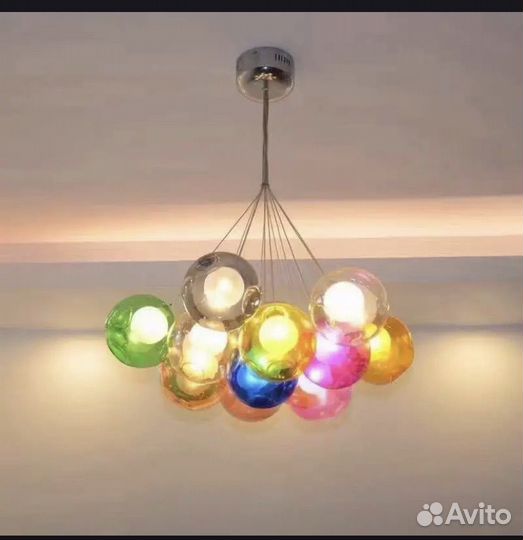 Светильник подвесной люстра стеклянная