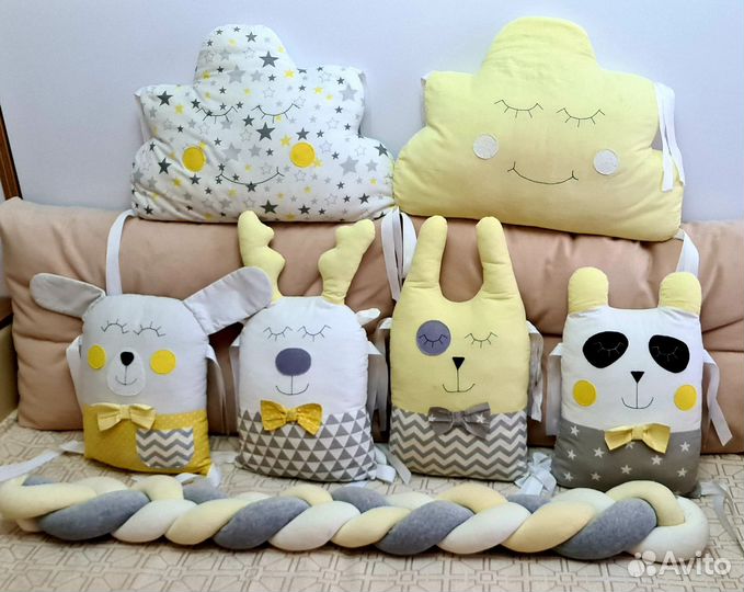 Бортики в кроватку зверюшки