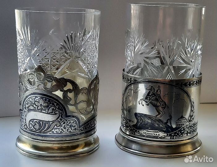 Подстаканник. СССР. Серебро 875 проба. Чернение