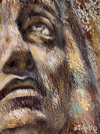 Картина маслом текстура мужской портрет винтаж