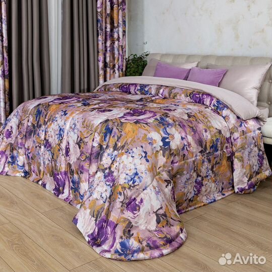 Покрывало рогожка Медина сирень новое