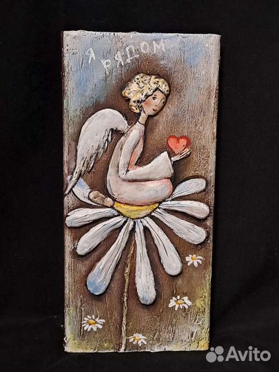 Ангел.Панно на дереве