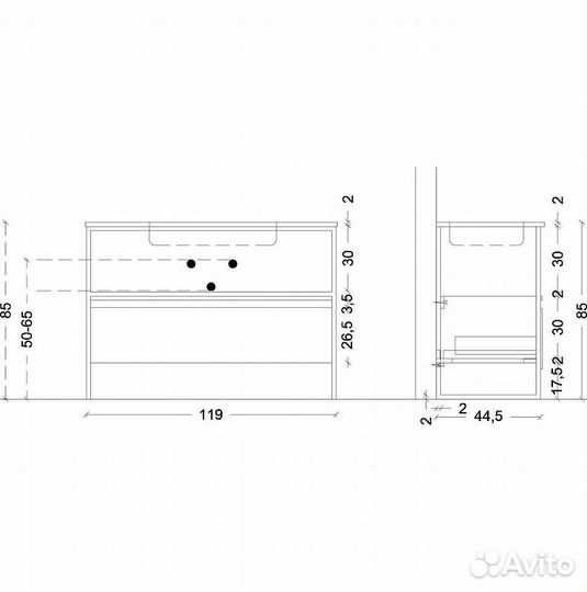 Консоль под раковину Boheme Armadi Art Loft 120 8