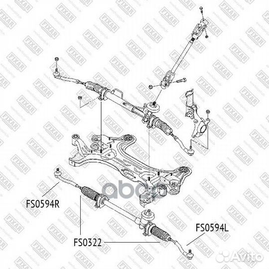 Наконечник рулевой тяги правый chevrolet Aveo/K