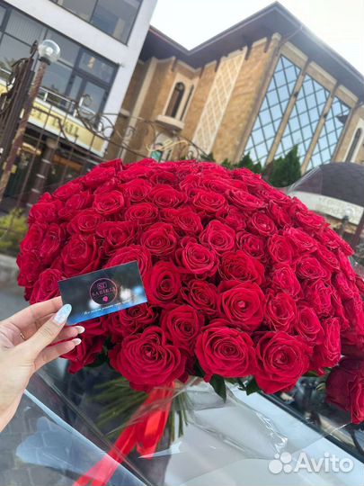 Букет 101 роза с доставкой 80см