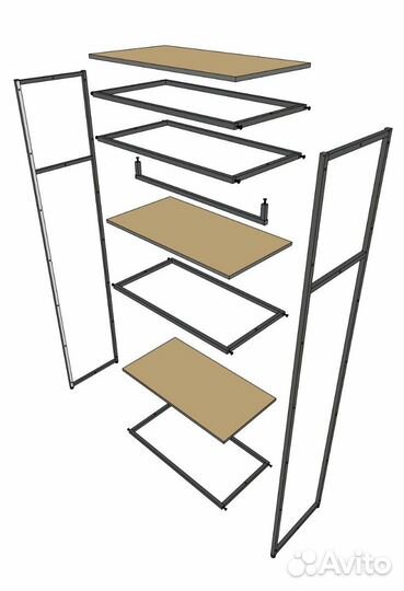Стеллаж для одежды A2290-13-чч 220х90х45