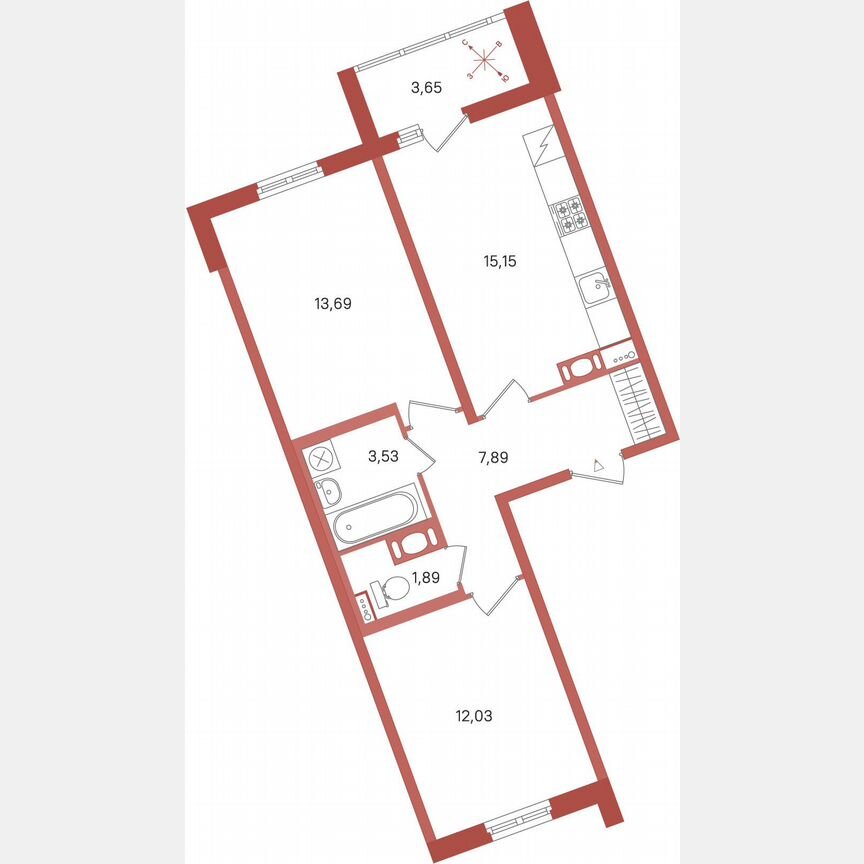 2-к. квартира, 56 м², 2/11 эт.