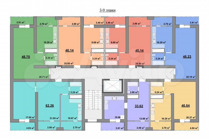 1-к. квартира, 45,2 м², 4/9 эт.