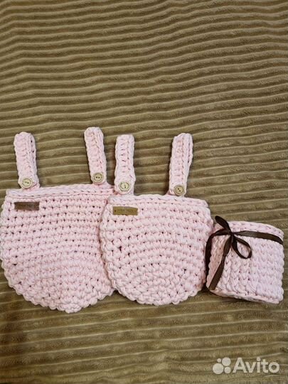 Набор корзиночек-органайзеров для детской кроватки