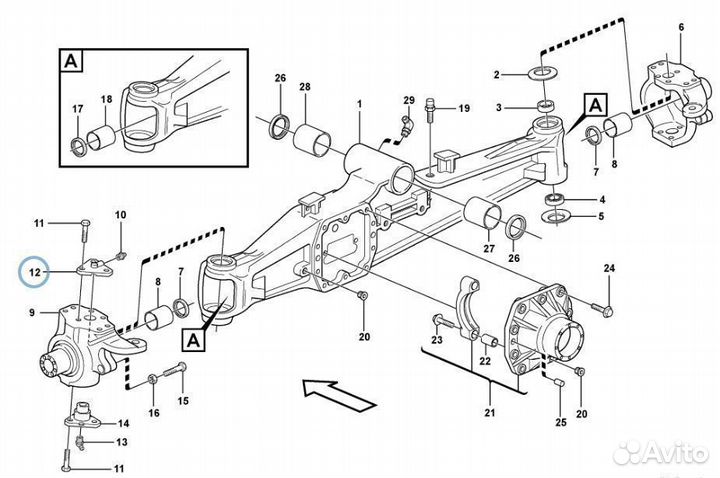 9968023 Шкворень на экскаватор погрузчик