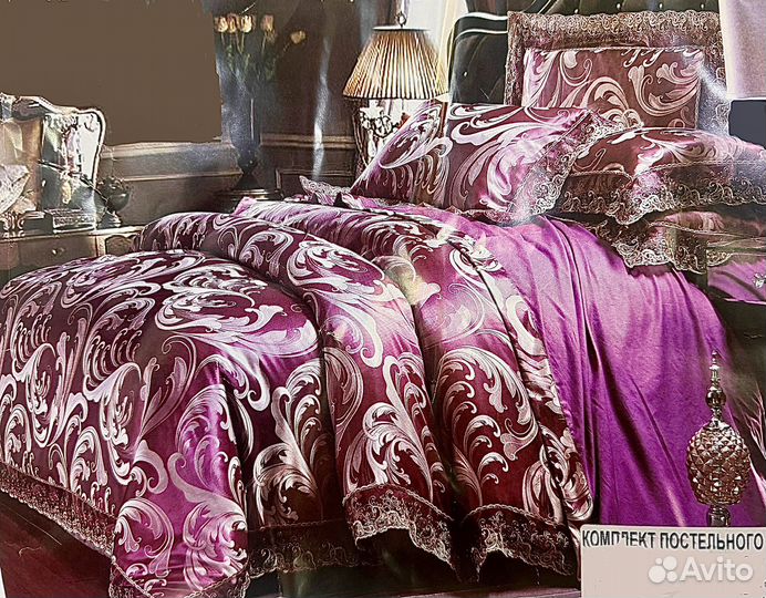 Постельное бельё жаккард с одеялом