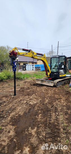 Услуги миниэкскаватора с ямобуром