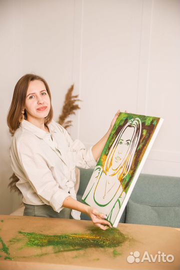 Портрет блестками