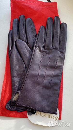 Перчатки женские кожаные