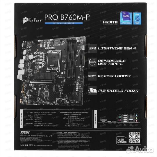 MSI PRO B760M-P DDR5 Материнская плата LGA1700