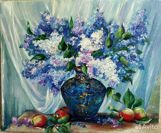 Сирень картина маслом на холсте