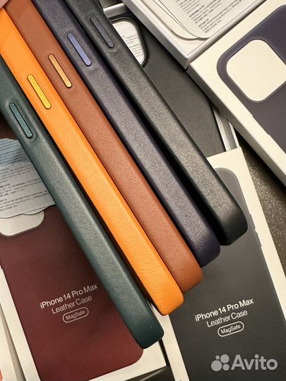 Чехол кожа iPhone 14 ProMax Magsafe Leather