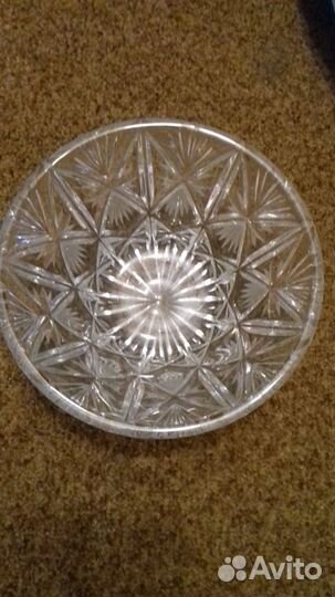 Большая хрустальная ваза для фруктов