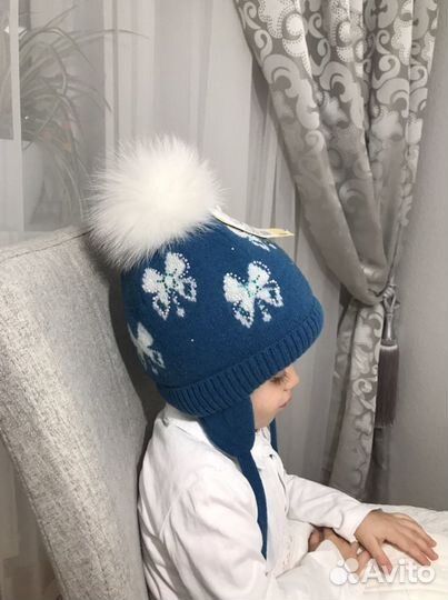 Шапка для девочки премиум 50-52, 52-54