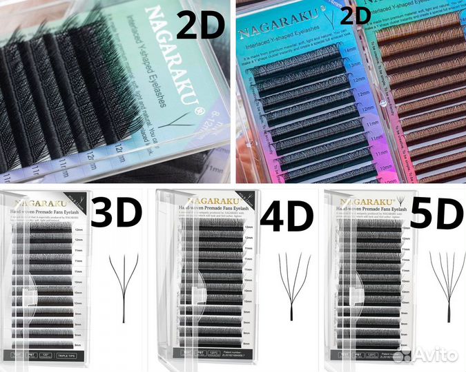 Ресницы для наращивания / готовые пучки нагараку