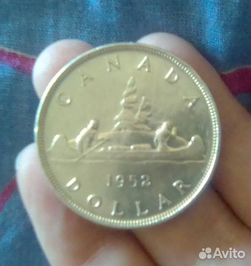 Канада. Георг 6. Индейцы в пироге. Серебро 800* VF