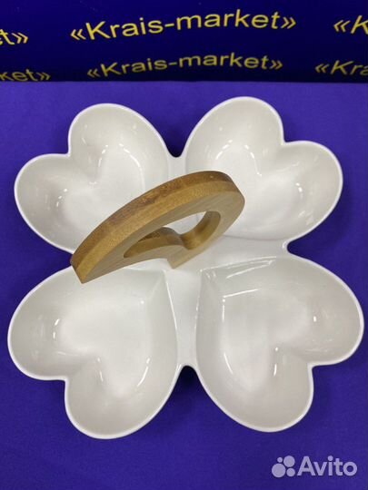 Менажница фарфоровая 4 ячейки BellaTenero «Квадрат