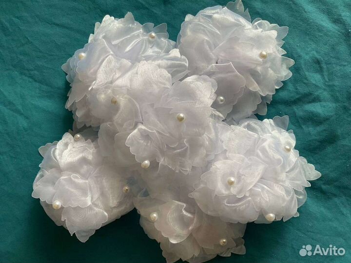 Банты для волос белые