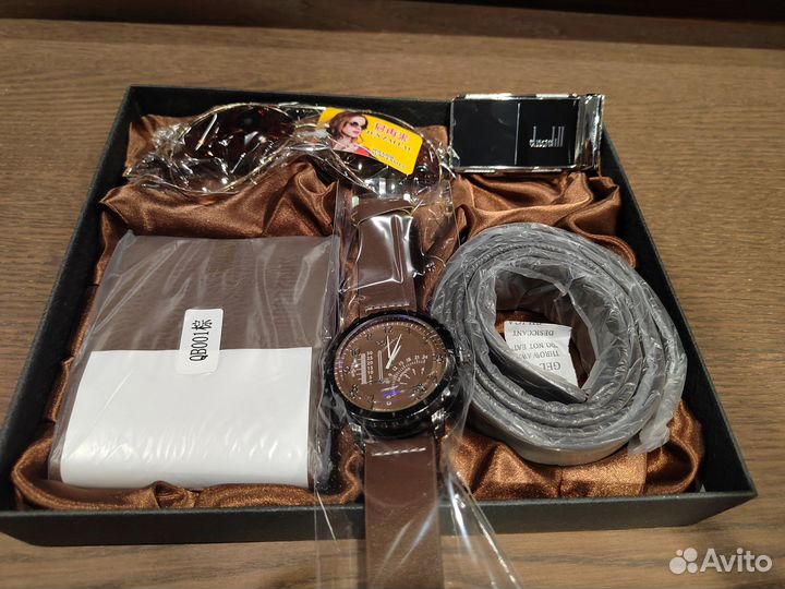 Часы Очки Ремень Бумажник Подарочный набор