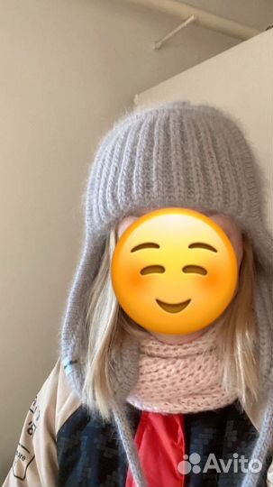 Шапка ушанка женская вязаная