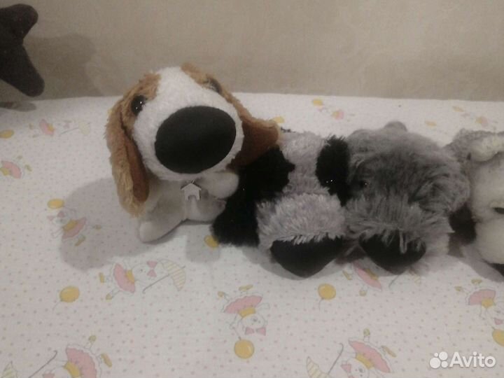 Мягкие игрушки щенки и котята