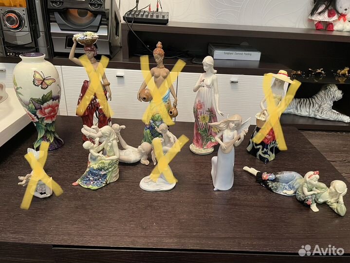 Фарфоровые статуэтки pavone италия новые