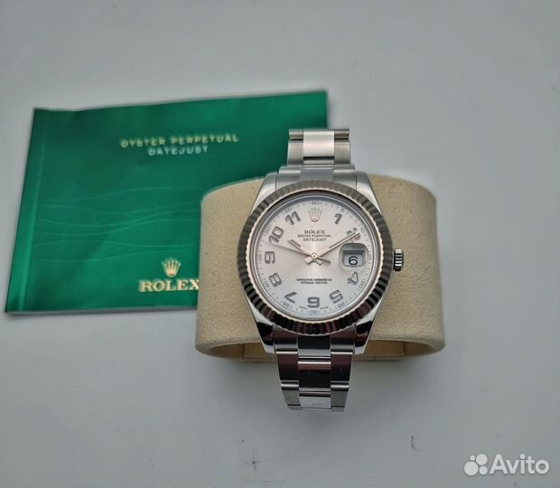 Rolex Datejust II Rhodium Dial Gold Bezel Arabic N