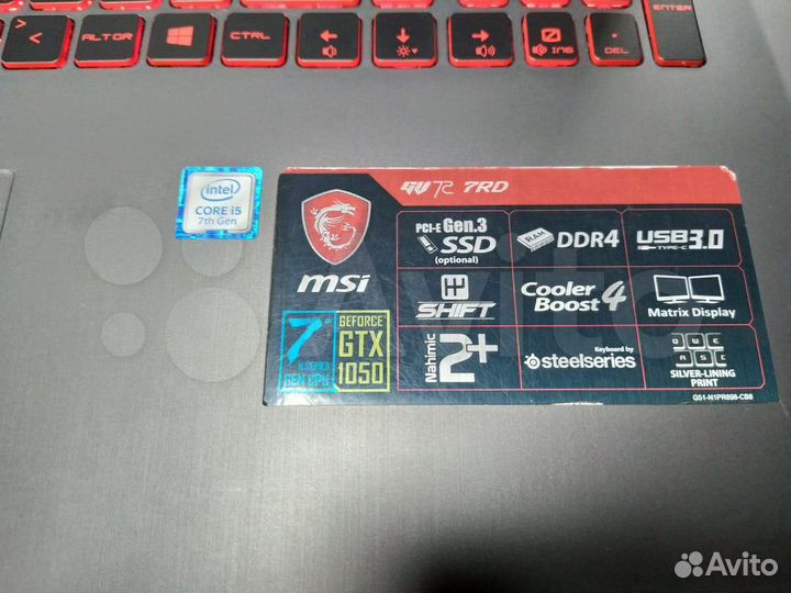 Топовый MSI 17.3 I5 7300HQ GTX 1050 SSD HDD