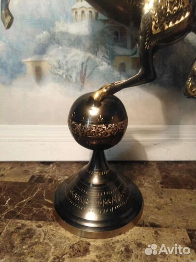 Конь статуэтка латунь