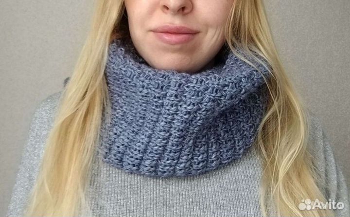 Снуд женский синий