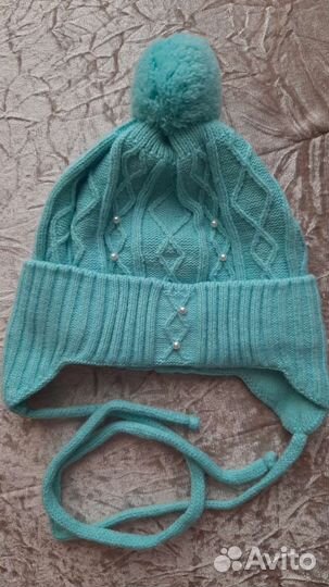 Шапочки весенние для девочки 2-4 мес