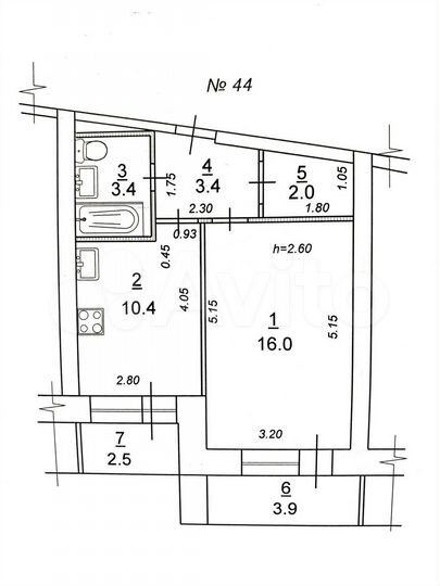 1-к. квартира, 35 м², 4/5 эт.