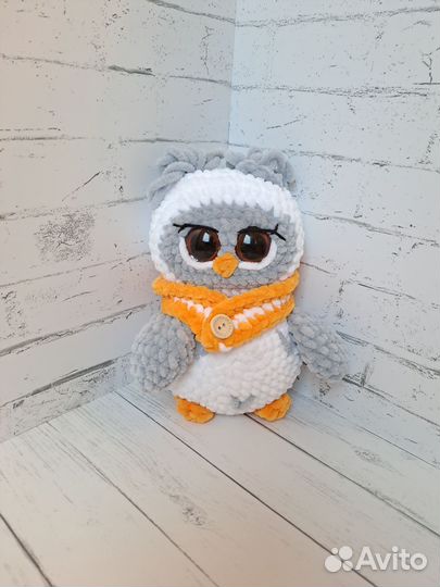 Вязаная игрушка ручной работы сова