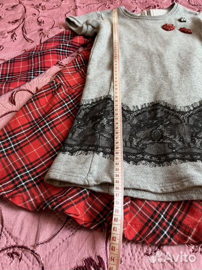 Платья пакетом 110 116 золотое красное серое