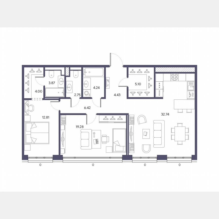 2-к. квартира, 95,6 м², 2/9 эт.