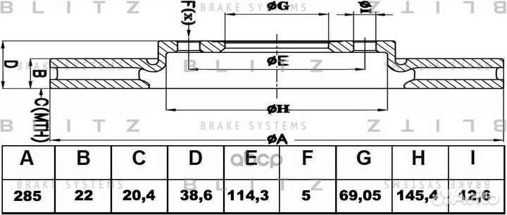 Диск пер.mitsubishi pajero pinin 99 BS0418 Blitz