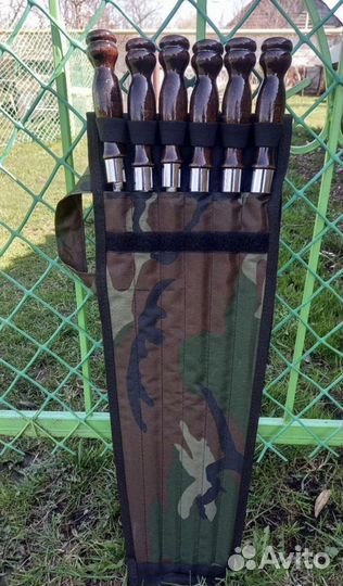 Набop шампуров в чехле