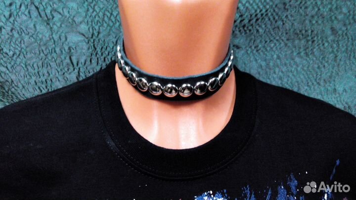 Ошейник кожаный, кулон, подвеска