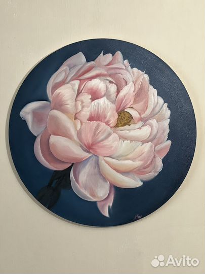 Картина маслом пион
