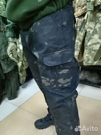 Брюки тактические 46-56 чёрный мультикам