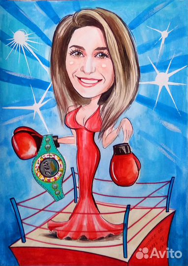 Шарж акварелью Воронеж